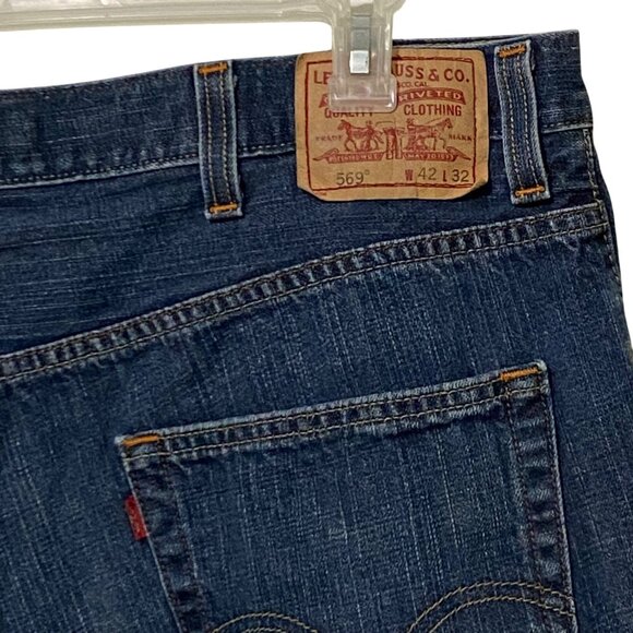 Levi's 569 Loose Straight Mens Jeans 42x32 Boho Hippie Streetwear Modern Casual - Picture 5 of 8